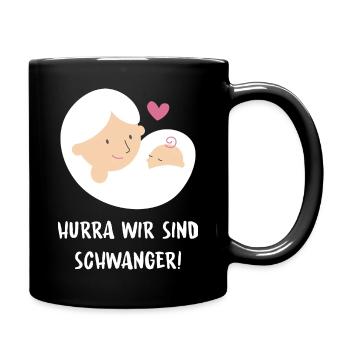 Schwangerschaft Babyparty Babyshower Boy Girl - Tasse einfarbig - Schwarz - Rechts