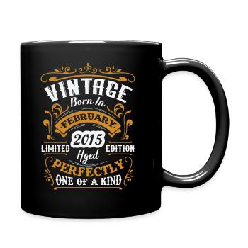Cadeau d'anniversaire, Vintage né en Février 2015 - Mug uni - noir - Droite
