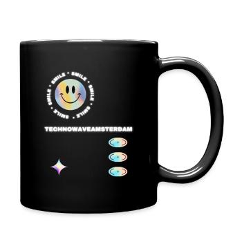 Lächeln - Tasse einfarbig - Schwarz - Rechts