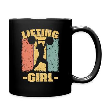 Frauen Gewichtheben retro - Tasse einfarbig - Schwarz - Rechts