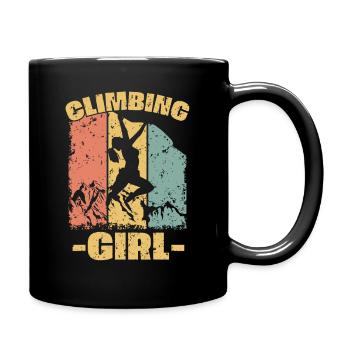 Frauen Klettern retro - Tasse einfarbig - Schwarz - Rechts