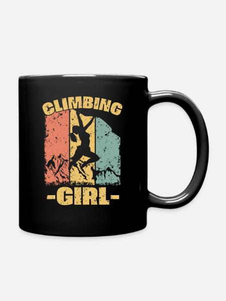 Frauen Klettern retro - Tasse einfarbig - Schwarz