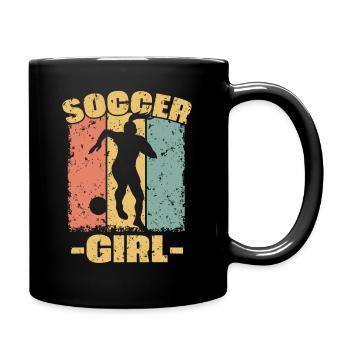 Women Soccer retro - Full Colour Mug - black - Right