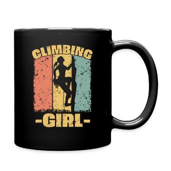 Frauen Klettern retro - Tasse einfarbig - Schwarz - Rechts