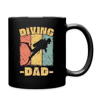 Tauchen Papa retro - Tasse einfarbig - Schwarz - Rechts