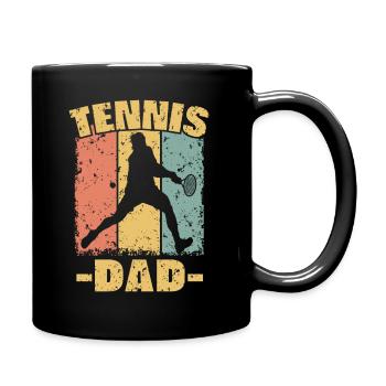 Tennis Papa retro - Tasse einfarbig - Schwarz - Rechts