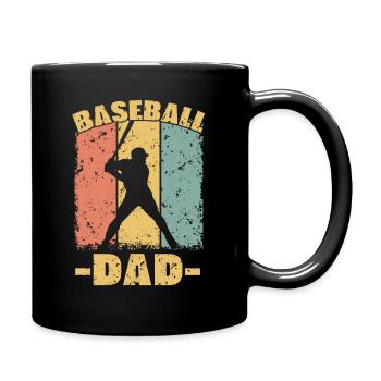 Baseball Papa retro - Tasse einfarbig - Schwarz - Rechts