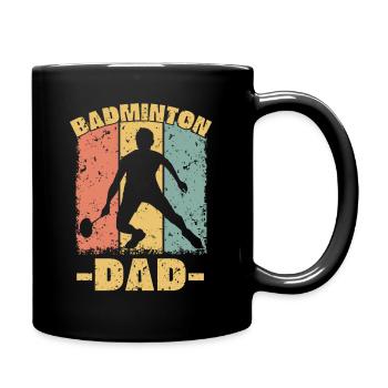 Badminton papa rétro - Mug uni - noir - Droite