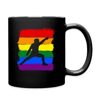 Fechten LGBT Pride - Tasse einfarbig - Schwarz - Rechts