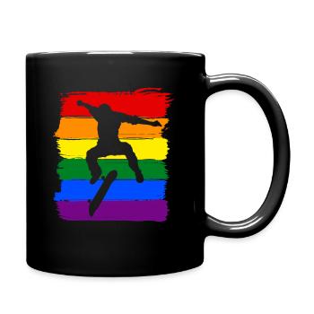 Skateboard LGBT Pride - Mug uni - noir - Droite