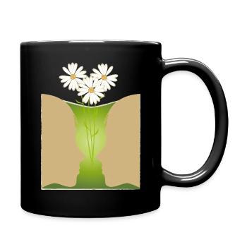 Angesicht zu Angesicht - Tasse einfarbig - Schwarz - Rechts