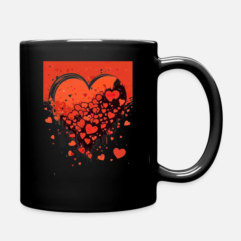 Herz - Tasse einfarbig - Schwarz