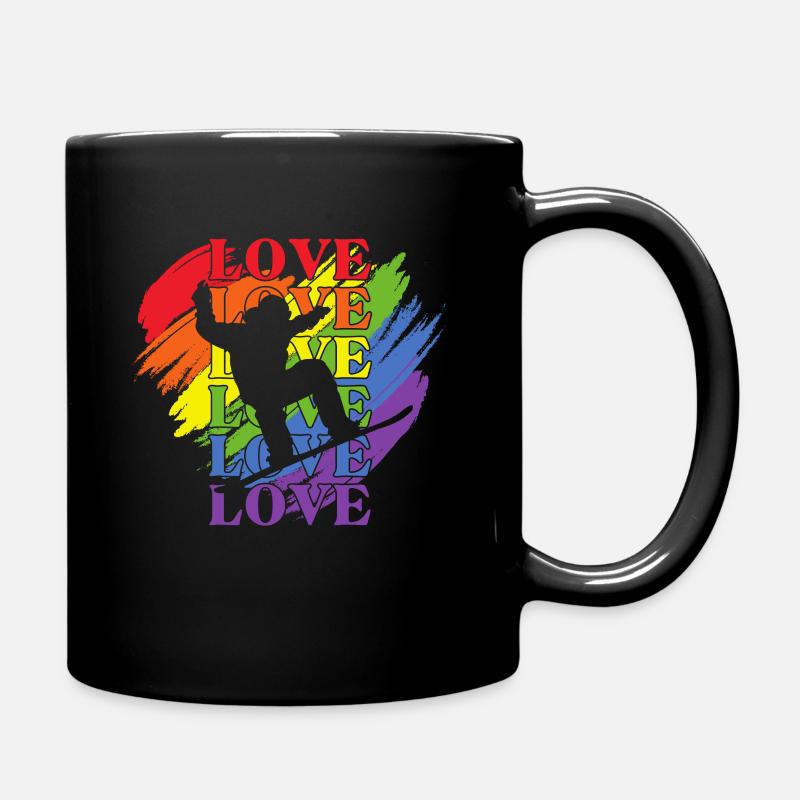 Snowboarden LGBT Pride - Tasse einfarbig - Schwarz