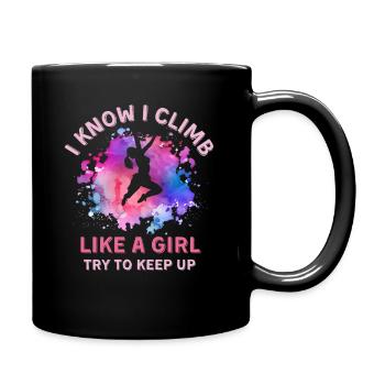 Women Climbing Girl - Full Colour Mug - black - Right