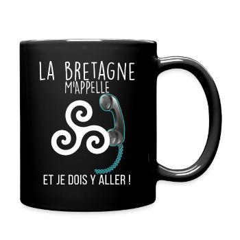 La Bretagne On Ne Résiste Pas A L'Appel - Mug uni - noir - Droite