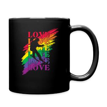 Ski LGBT Pride - Mug uni - noir - Droite