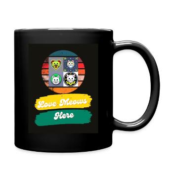 Article for Cat Lover - Here Love Meows - Full Colour Mug - black - Right