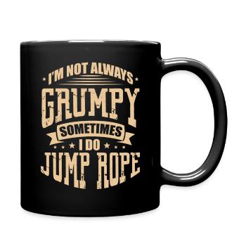 Je ne suis pas toujours grincheux parfois, je saute à la corde - - Mug uni - noir - Droite