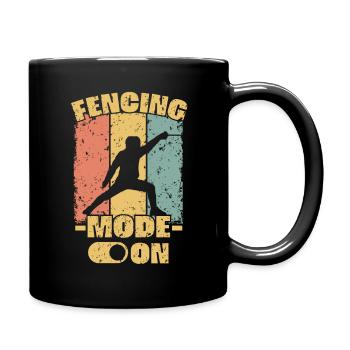 Fechten retro - Tasse einfarbig - Schwarz - Rechts
