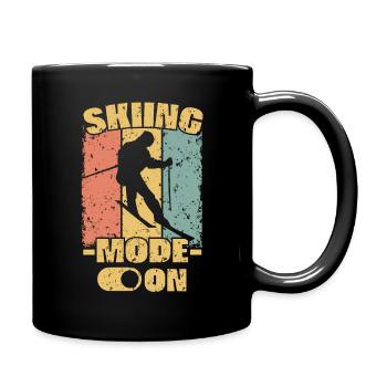 Ski rétro - Mug uni - noir - Droite