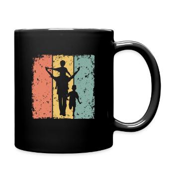 Vatertag vater von zwei Söhnen - Tasse einfarbig - Schwarz - Rechts