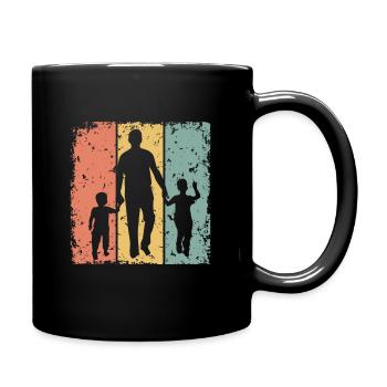 Vatertag vater von zwei Söhnen - Tasse einfarbig - Schwarz - Rechts