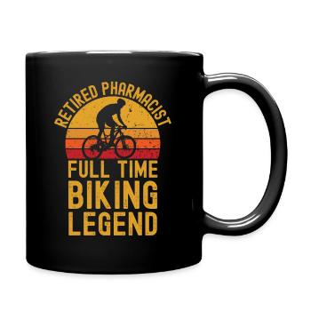 Retired pharmacist biking legend - Full Colour Mug - black - Right
