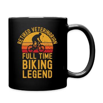 Retired veterinarian biking legend - Full Colour Mug - black - Right