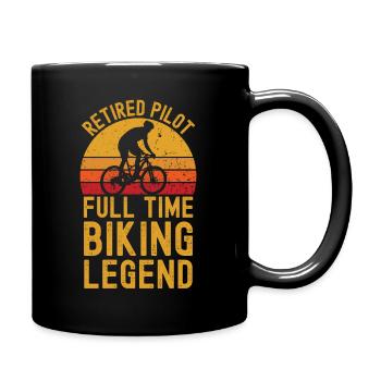 Retired pilot biking legend - Full Colour Mug - black - Right