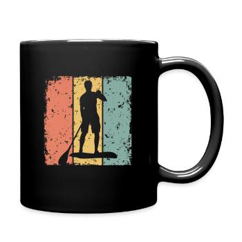 Paddleboard retro - Tasse einfarbig - Schwarz - Rechts