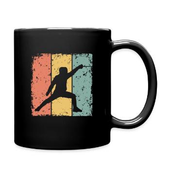 Fechten retro - Tasse einfarbig - Schwarz - Rechts