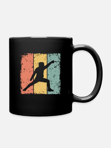 Fechten retro - Tasse einfarbig - Schwarz