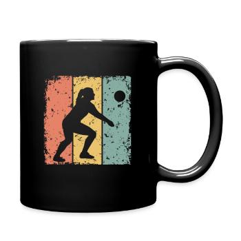 Women Volleyball retro - Full Colour Mug - black - Right