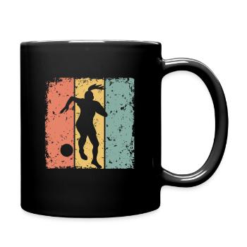 Women Soccer retro - Full Colour Mug - black - Right