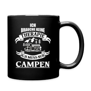 Therapie "Campen" - Tasse einfarbig - Schwarz - Rechts