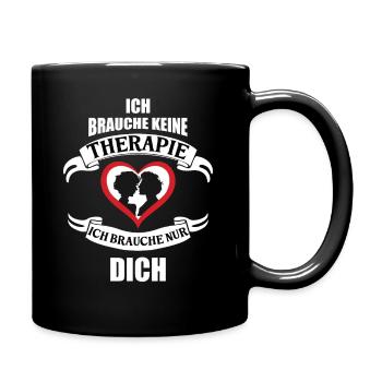 Therapie "Liebe" - Tasse einfarbig - Schwarz - Rechts