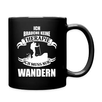 Therapie "Wandern" - Tasse einfarbig - Schwarz - Rechts
