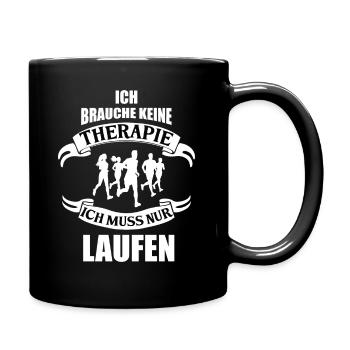Therapie "Laufen" - Tasse einfarbig - Schwarz - Rechts