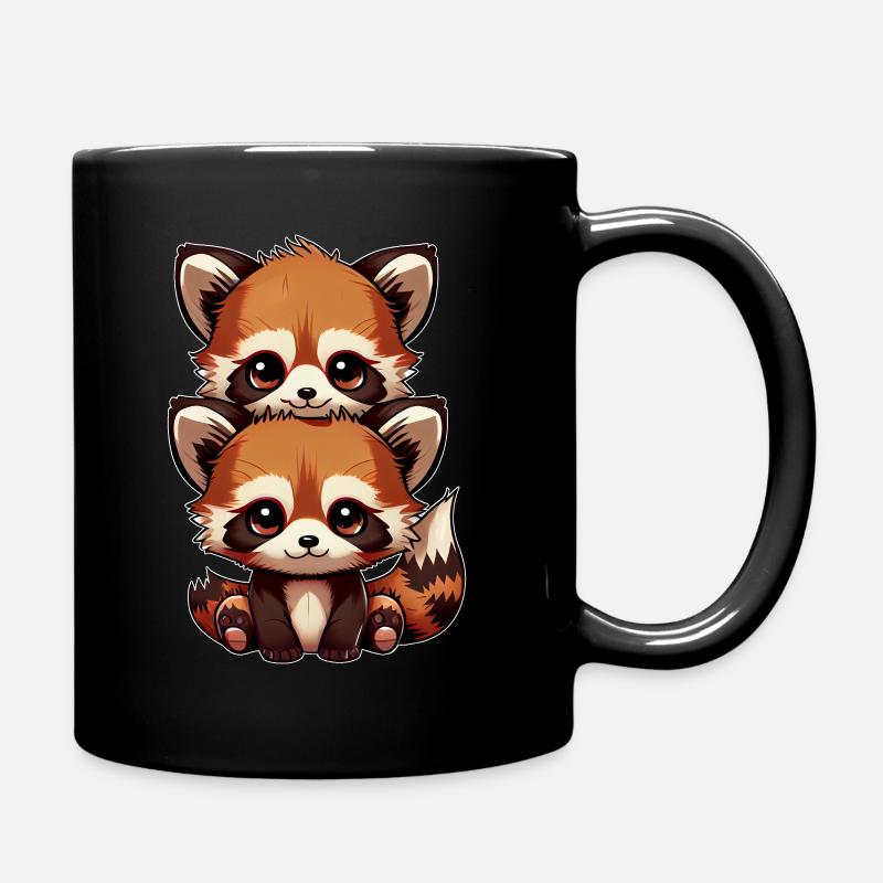 Deux pandas roux frère soeur panda animal - Mug uni - noir
