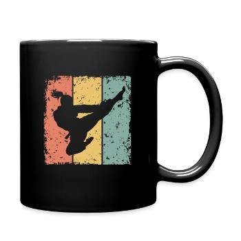 Frauen Taekwondo Retro - Tasse einfarbig - Schwarz - Rechts