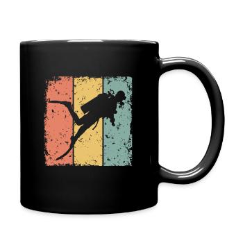 Gerätetauchen tauchen Tauchsport Vintage retro - Tasse einfarbig - Schwarz - Rechts