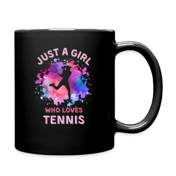 Women Tennis Girl - Full Colour Mug - black - Right