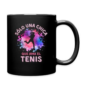 Damen Tennis Mädchen - Tasse einfarbig - Schwarz - Rechts