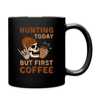 Coffee Hunting skeleton - Full Colour Mug - black - Right