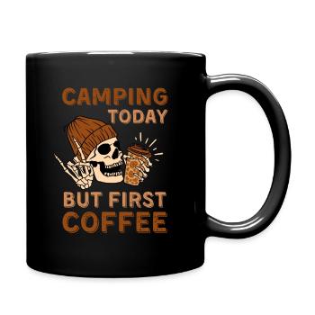 Coffee Camping skeleton - Full Colour Mug - black - Right