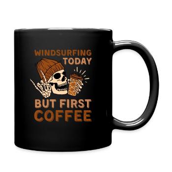 Coffee Windsurfing skeleton - Full Colour Mug - black - Right