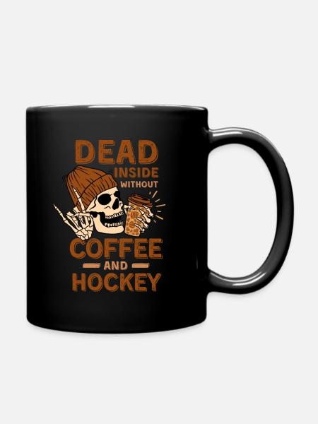 Kaffee Hockey Skelett - Tasse einfarbig - Schwarz