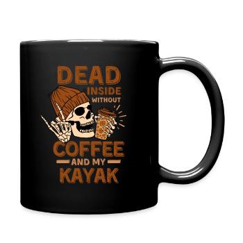 Coffee Kayaking skeleton - Full Colour Mug - black - Right