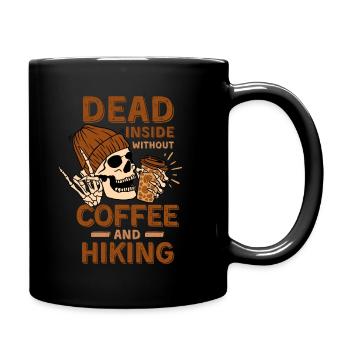 Coffee Hiking skeleton - Full Colour Mug - black - Right