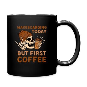 Coffee Wakeboarding skeleton - Full Colour Mug - black - Right